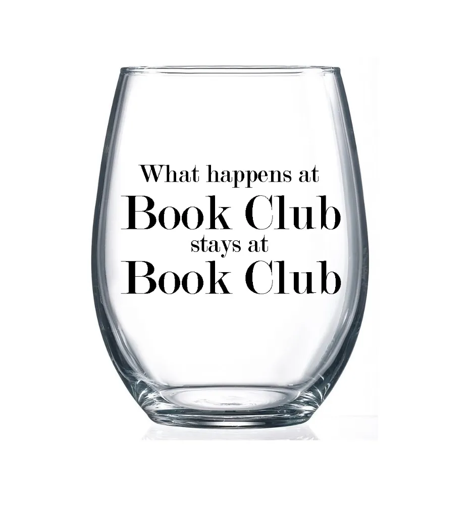 15oz Stemless Wine Glass What Happens At Book Club